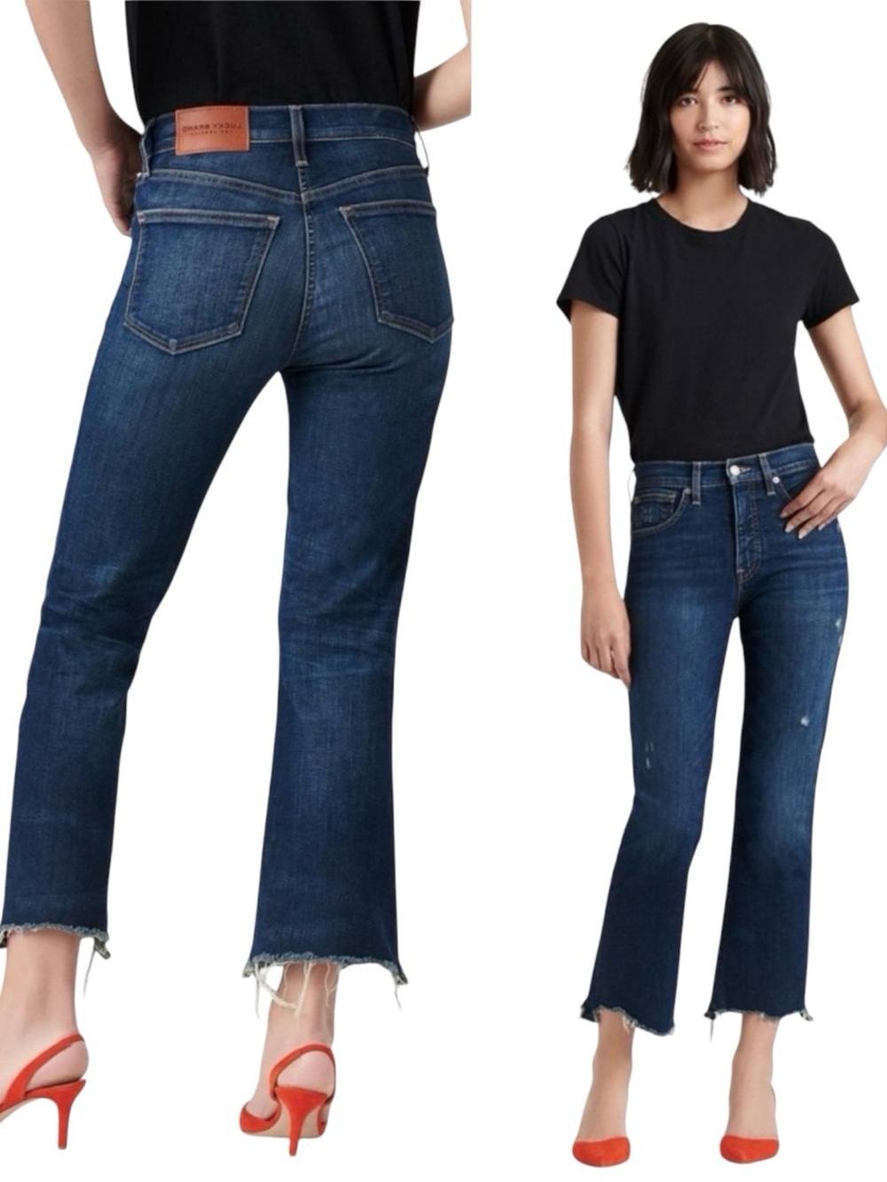 Lucky Brand High Rise Bridgette Crop Mini Boot Jeans Blue Cupid Wash Size 4 / 27